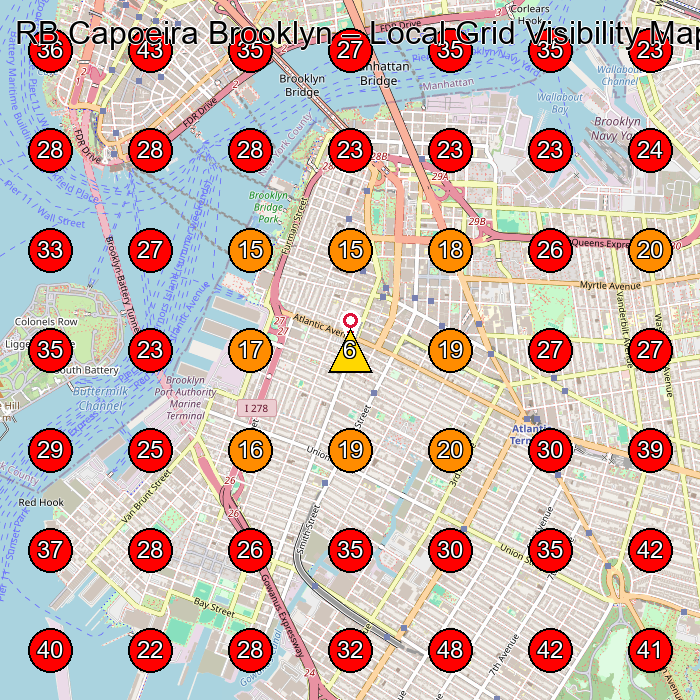 RB Capoeira Brooklyn GeoGrid visibility map for Martial Arts School in Brooklyn
